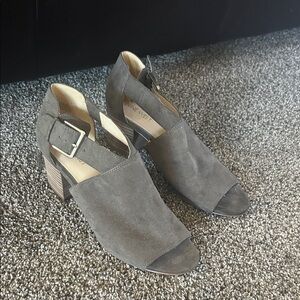 Nine West Charcoal Open-Toe Mules